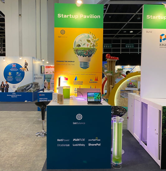 Biochrome x HortiPower algae lighting booth at ReThink Hong Kong