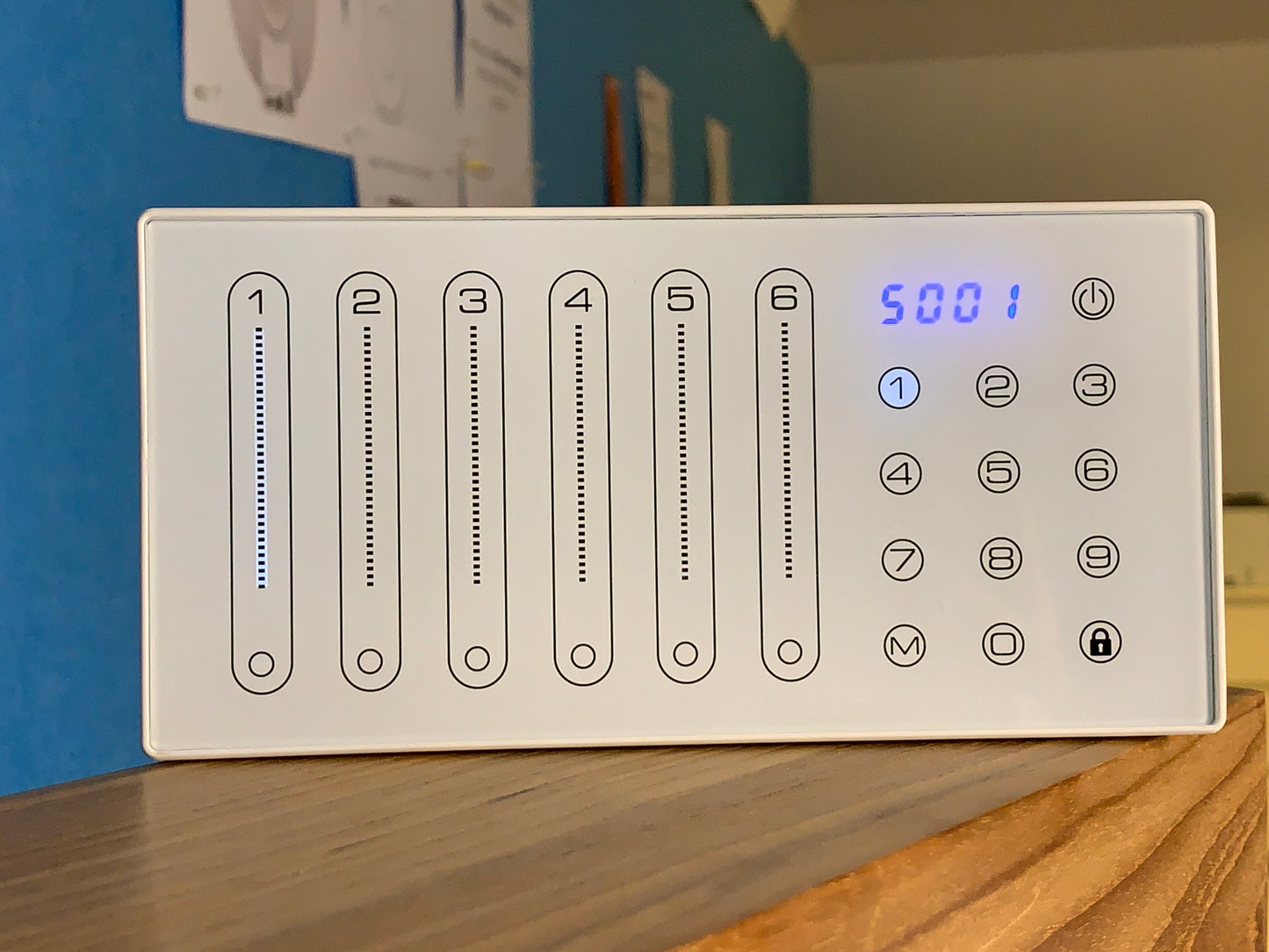 HortiPower Controller with slider to control 6 DMX channels 