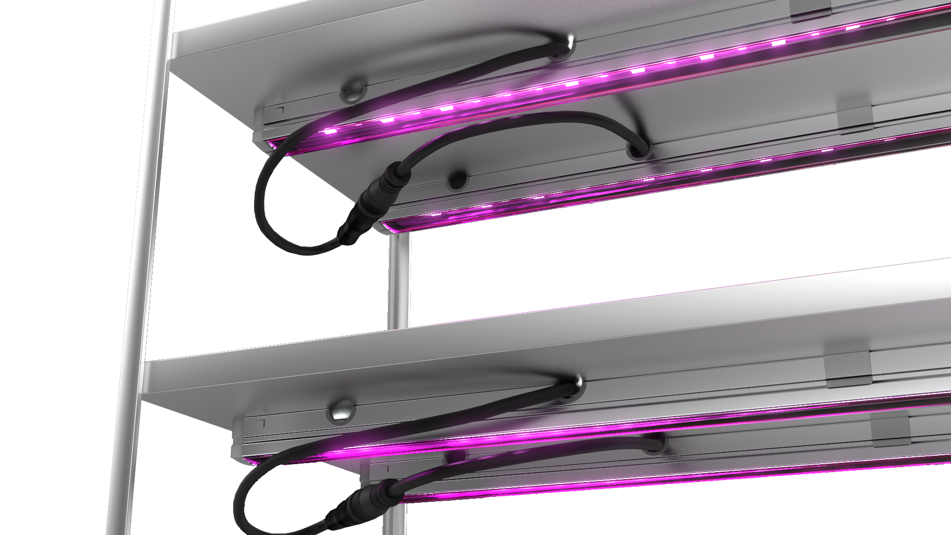 HortiPower Nurser 1 tissue culture lighting installed in shelf